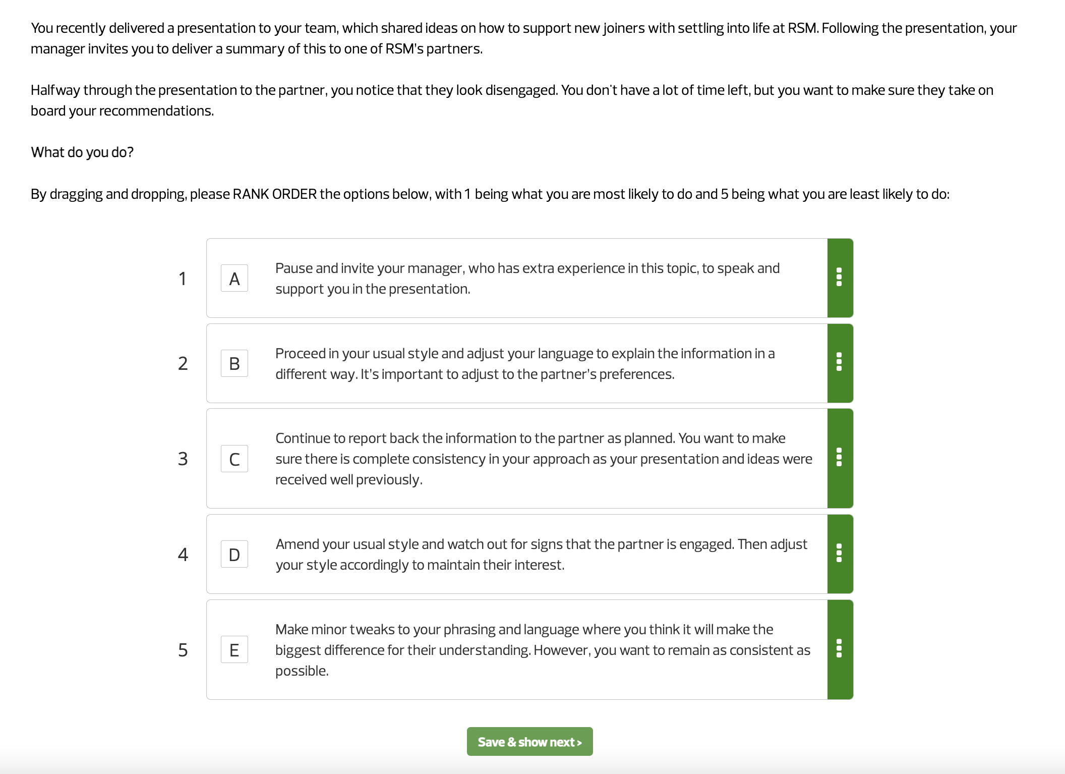 RSM Online Assessment